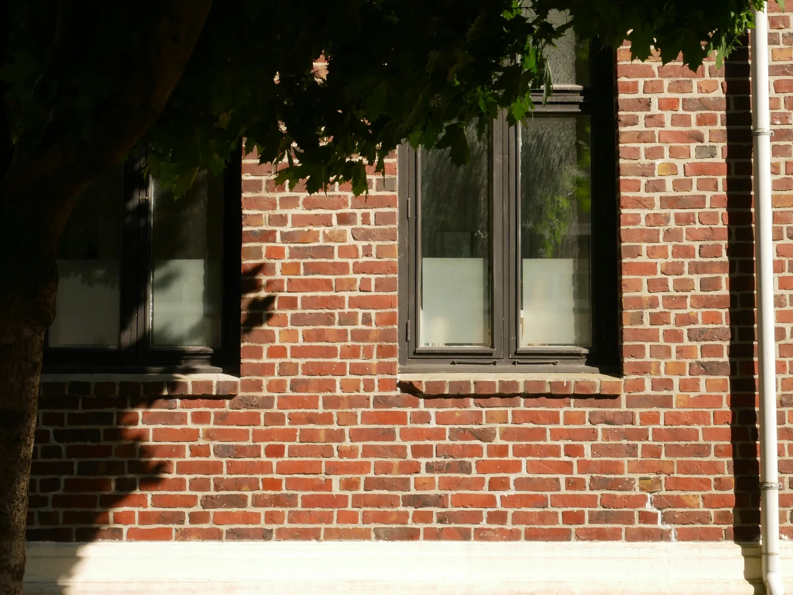New brickwork around a window opening on a house.